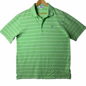 Men's Southern Tide Green Striped Polo Shirt Sport Clubfit Size L